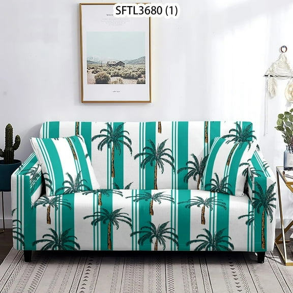 Plant Print Leisure Sofa Cover L-shaped 1/2/3/4 Seat Small Sofa Sofa Cushion Children's Sofa Armchair Straight Sofa Washable
