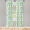 thumbnail image 4 of Ambesonne Gator Window Curtains, Surfing Happy Crocodile, Each 28" W x 95" L, Pale Blue Yellow Green, 4 of 4