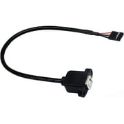 zdyCGTime Panel Mount USB 2.0 B Cable USB B Female to 5 pin Female Dupont Motherboard USB Header Cable (30cm/12inch)