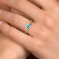 thumbnail image 4 of Gem Stone King 14K Two Tone Gold Blue Apatite and Lab Grown Diamond Engagement Ring for Women | 0.98 Cttw | Round 6MM | Gemstone Birthstone | Size 8, 4 of 6