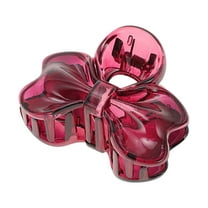 Unique Bargains 1 Pc Cute Bow Hair Clips Hairdo Clip Wine Red