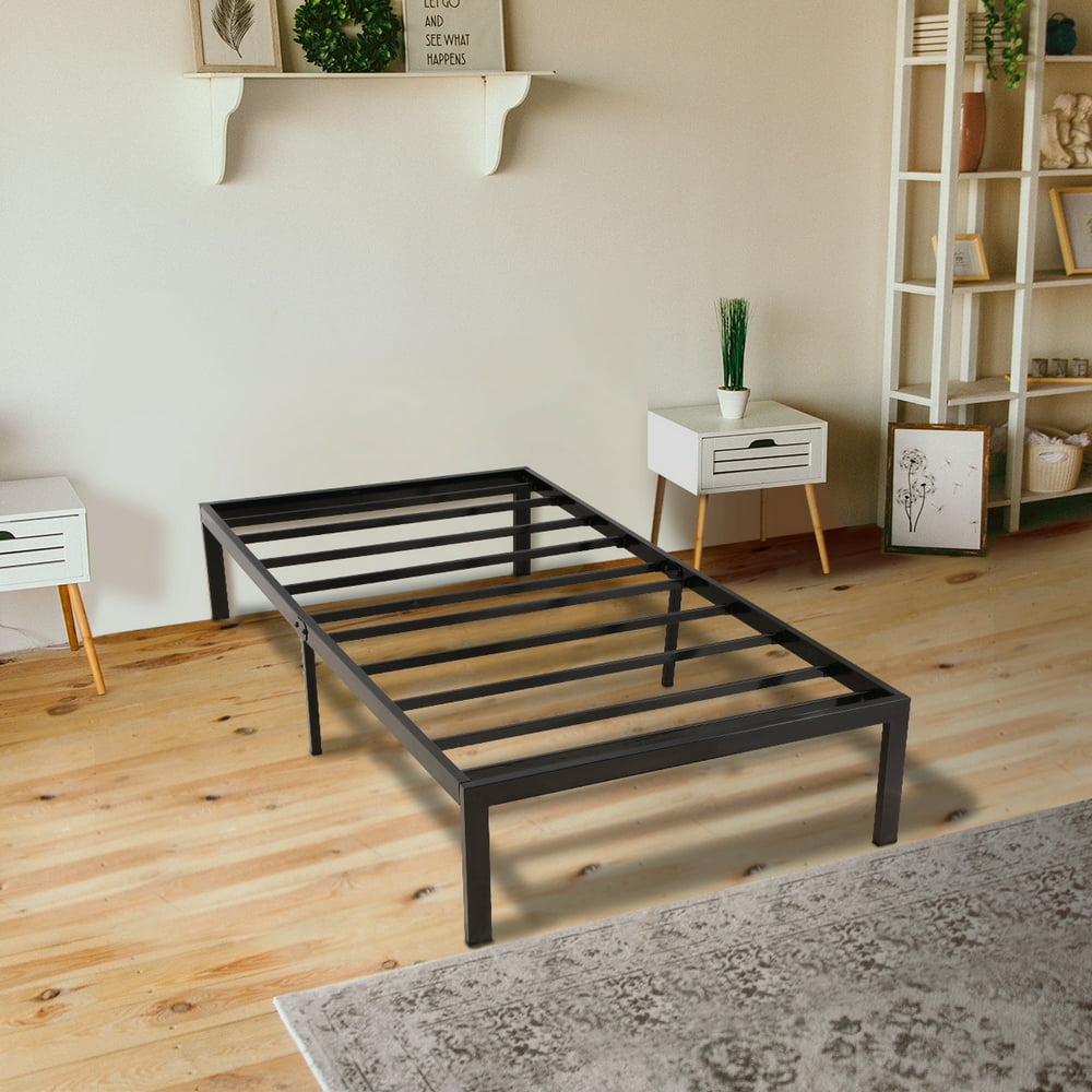 Twin Bed Frame, 14 Inch Metal Platform Bed Frame with Storage, Heavy