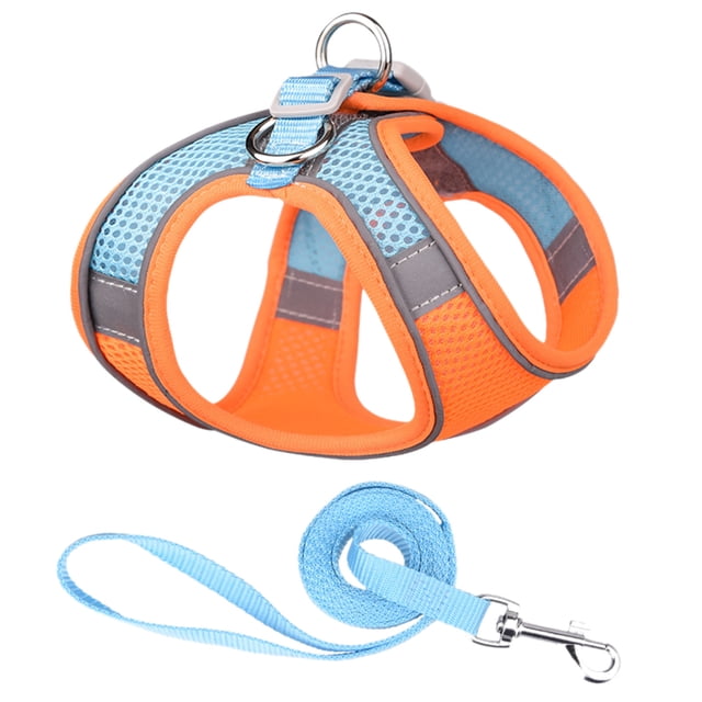 Soft Mesh Step In Dog Harness And Leash Set With Reflective Bands For Secure Walking Comfort Adjustable No Pull Pet Supplies For Small Dogs And Cats