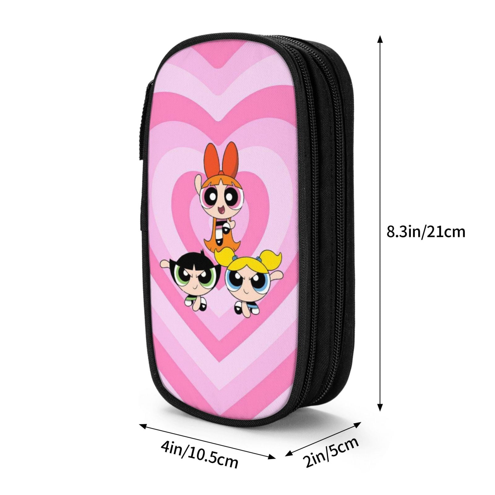 The Powerpuff Gi-rls Pencil Case Large Capacity Pencil Pouch Penbag Office Stationery Organizer Travel Makeup Bag Black