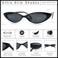 thumbnail image 6 of SA106 Womens Narrow Thin Cat Eye Plastic Gothic Retro Sunglasses / Black Frame - Black Lens, 6 of 8