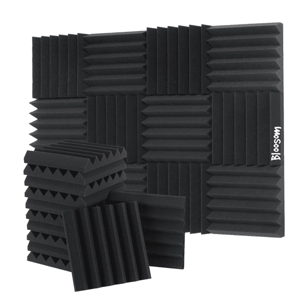 48 Paneles Bloosom De Espuma Acústica 30x30x3cm Retardador De Llama Negro