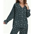 thumbnail image 4 of Fantaslook Womens Pajama Sets Button Down 2 Piece Pjs Long Sleeve Loose Floral Sleepwear with Pockets, 4 of 10