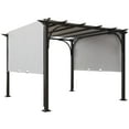 thumbnail image 3 of Outsunny 10' x 10' Patio Pergola with Weather-Resistant Steel Frame, Backyard Sun Shade Canopy Cover Shelter for Porch Party, Garden, Grill Gazebo, White, 3 of 10