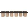thumbnail image 3 of Meridian Furniture Pavilion Brown Boucle Fabric Bench, 3 of 8