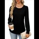 thumbnail image 4 of Blusas Tipo Túnica de Larga Abullonada para Mujer, con Cuello Redondo Plisado, Elegantes, Informales, Holgadas, para Invierno y . Negro XL, 4 of 6