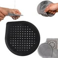 thumbnail image 6 of Reusable Silicone Drain Strainer Hair Catcher Pad - Universal Bathtub and Shower Floor Filter, Washable Non- Drain Cover for Bathroom - Black, 6 of 8