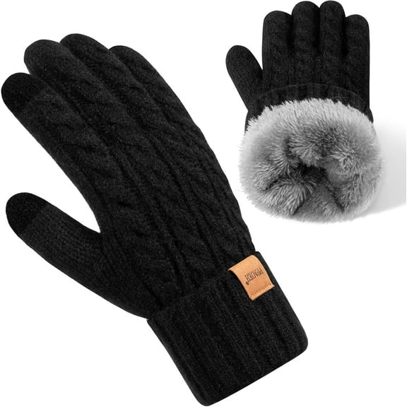 Winter Gloves for Women, Womens Gloves Cold Weather Thermal Warm Fleece Lined, Touchscreen Gloves for Christmas Gifts