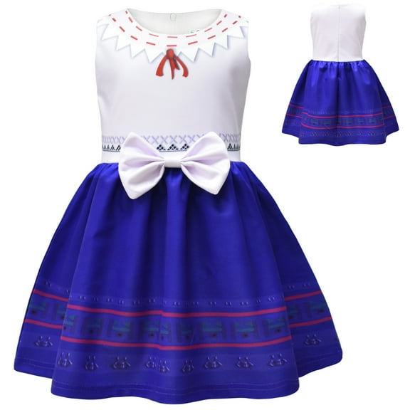Little Girls Encanto Casual Dress Sleeveless Mirabel Print Princess Dress Party Clothes