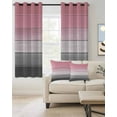 thumbnail image 2 of Ombre Pink Gray Wood Blackout Curtains 96 Inches Length, Gradient Country Rustic Grain Window Treatment Thermal Insulated Drapes for Bedroom Living Room 2 Panels 104x96 Inches, 2 of 8