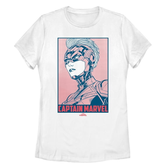 Women's Marvel Captain Marvel Kree Poster Graphic Tee White Large