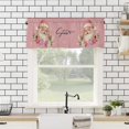 thumbnail image 3 of Rdsfhsp Pink Christmas Valances for Kitchen Windows, Santa Claus Poinsettia Snowflake Wreath Valance Rod Pocket Window Curtain for Bathroom, Farmhouse Small Window Treatment, 54" W x 18" L, 3 of 5
