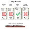 thumbnail image 2 of Dockem Card Case for iPhone 14 Plus with Built-in Metal Plate for Magnetic Mounting & 2 Pockets: Exec M2 (Brown), 2 of 11