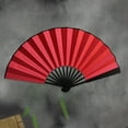 thumbnail image 4 of BAOQIN 13-Inch Folding Hand Fan, Wood Hand Held Folding Fans Chinese Kung Fu Hand Fan Decorative Folding Fans for Dance, Performance, Festival or Home Decorations （R）, 4 of 5