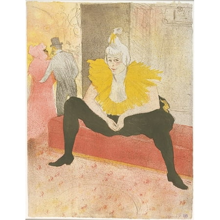 - The Seated Clowness (Mademoiselle Cha-u-ka-o) (from the series Elles) Poster Print by Henri de Toulouse-Lautrec (French Albi 1864 “1901 Saint-André-du-Bois) (18 x 24)