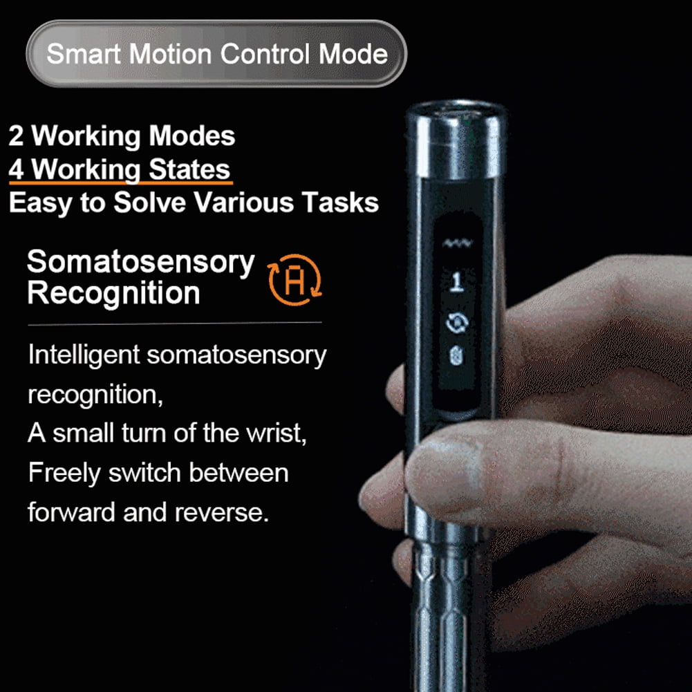 Elowen Handheld Screwdriver Handheld ES15S Intelligent Motion Sensing Control Electric Screwdriver Handheld Portable Screwdriver Cordless OLED Display Screwdriver with LED Illumination Lights Utility