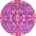 thumbnail image 1 of Ahgly Company Indoor Round Geometric Pink Traditional Area Rugs, 6' Round, 1 of 4