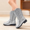 thumbnail image 4 of Kids Western Boots Girls Cowgirl Boots Unisex-Child Mid Calf Glitter Toddler Cowboy Boot Little Big Kids Western Riding Shoes, 4 of 5
