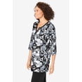 thumbnail image 3 of Woman Within Plus Size 7-Day Three-Quarter Sleeve Grommet Notch Tunic, 3 of 6