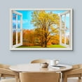 thumbnail image 3 of wall26 Canvas Print Wall Art Window View Yellow Orange Tree Autumn Fall Park Wilderness Nature Photography Realism Scenic Landscape Colorful Multicolor for Living Room, Bedroom, Office - 24"x36&, 3 of 5