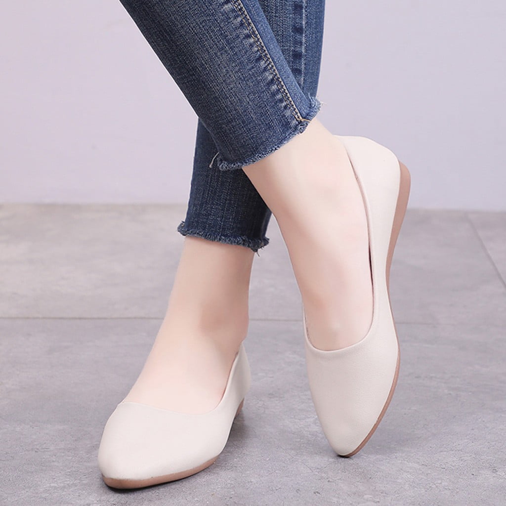 TOWED22 Women's Flats,Women's Knit Pinted Toe Dress Flats Comfort