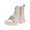 style-04 Beige, variant on Gubotare Little Girl Boots Toddler Girls Ankle Boots Kids Lace-up Glittery Combat Work Boot Size 11.5 (White,Little Kids 11.5)