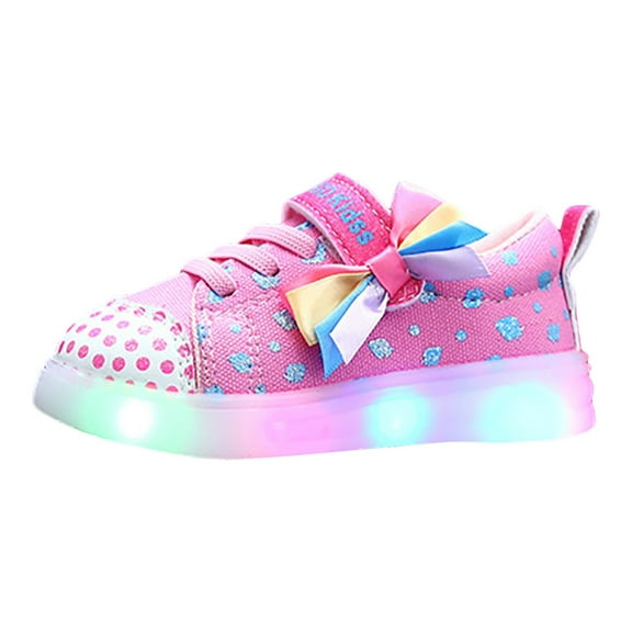 Staki Toddler Barefoot Shoes Kids Led Shoes Toddler Girls Fashion Light up Sneaker(,)