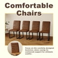 thumbnail image 6 of Ciphrias Dining Chairs Set of 2 Brown PU Leather Padded Black Metal Legs for Home Office, 6 of 9