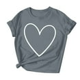 thumbnail image 4 of Xuyuer Valentine's Day women's lover printed t-shirt round neck short sleeve Shirt Women Alphabet ABC I Love You Printed T-Shirts Teacher Valentine Shirt Tees Tops, 4 of 7