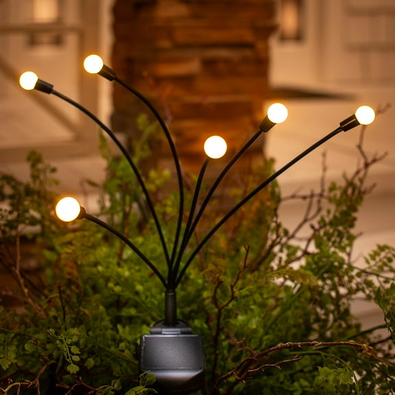 26" Flare Light Solar-Powered Metal Garden Stakes Set - 3 Pc.