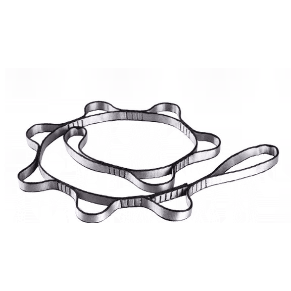 2 Pcs Polyester Daisy Chain Straps, 43.3 in / 110 cm Aerial Silk Extender Strap Rope with 9 Loops, Anti-Gravity Yoga Extend Belts for Stretching, Gray