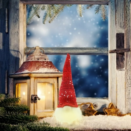 

Christmas Ornaments Night Light Forest Old Man With Light Dwarf Faceless Doll Pendant Luminous Christmas Tree Pendant