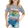 thumbnail image 1 of PMVFHDE T-Shirts pour Filles Coupe Ample T-Shirts pour Filles Robes Tendance T-Shirts pour Filles Hauts Mignons pour Filles Imprimé Col Rond Manches Courtes T-Shirt Gris, 4-5 Ans, 1 of 4