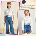 thumbnail image 3 of WHIPPY Kids Rhinestone Western Belt for Girls Boys, Studded Leather Belt for Jeans Dresses, 3 of 9