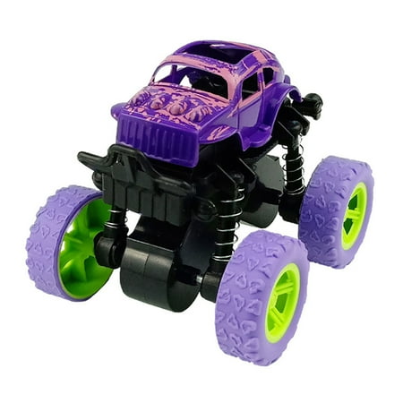 Friction Powered Stunt Car Toy 360° Spinning & Flip Pull Back Monster Truck All Terrain Vehicle with Anti-Slip Tires Gift for Boys Girls Toddlers Age 2 3 4 5 for Birthday Christmas