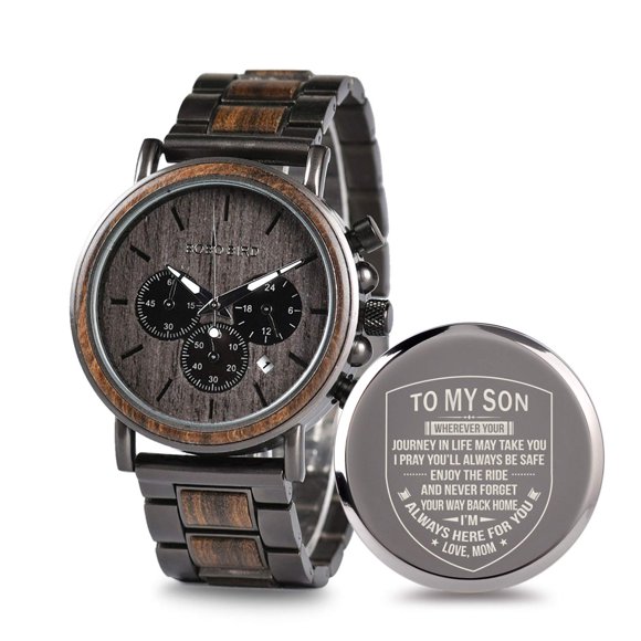 Reloj 2win W*Q26-1 44 mm de madera y acero con cronógrafo