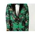thumbnail image 3 of Mens 2 Button Hunter Green, Gold, & Black Floral Paisley Tuxedo By Alberto Nardoni, 3 of 3
