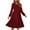 Wine A, variant on Enjoytime Womens Dresses Solid Color Round Neck Long Sleeve Dresses Spring Casual Flowy Vacation Midi Dress 2026