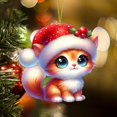 thumbnail image 1 of Fiudx Ofertas de la semana Gorro navideño Lindos gatitos Decoraciones navideñas Colgante de decoración interior de coche plano transfronterizo Colgante Colgante Colgante Colgante, 1 of 7