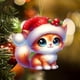 thumbnail image 2 of Sombrero navideño, lindos gatitos, decoraciones navideñas, colgante para decoración de interiores de coches planos transfronterizos, llavero, colgante, colgante, colgante, 2 of 7