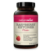 NatureWise Raspberry Ketones 400 mg Plus+ Advanced Antioxidant Blend with Green Tea for Weight Loss, 120 Ct