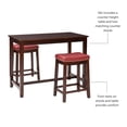 thumbnail image 4 of Linon Claridge 3 Piece Counter Dining Set Red Faux Leather Seats in Brown Wood, 4 of 11