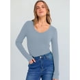 thumbnail image 5 of ANRABESS Long Sleeve Shirts for Women Soft Comfy Ribbed Knit Fitted T-Shirts Casual Trendy Y2K Basic Tops Fall Winter Underscrub Layering Clothes Grey Blue XX-Large, 5 of 11
