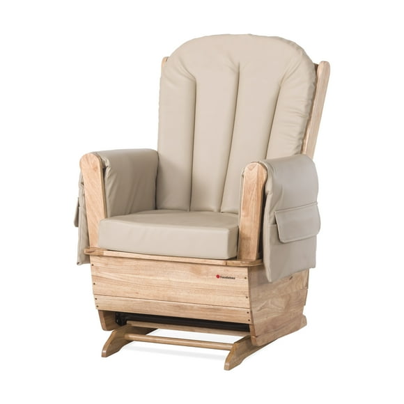 Foundations Fauteuil à Bascule Standard pour Chambre d'Enfant, Base en Bois, Vinyle Facile à Nettoyer, Beige