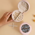 thumbnail image 5 of Yiaed Colorful Screws Print Travel Jewelry Case Bridesmaid Gift Boxes Jewelry Travel Organizer Small Round Jewelry Box Mini Storage-Pink, 5 of 7