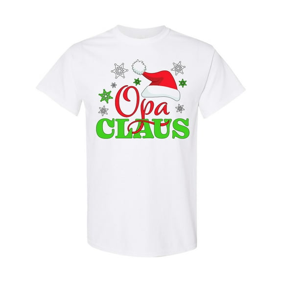 Inktastic Opa Claus with Christmas Santa Hat and Snowflakes T-Shirt